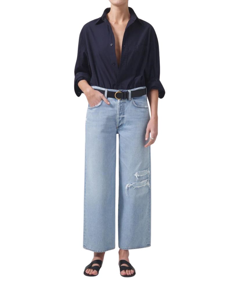 Citizens of Humanity Pina Low Rise Baggy Crop Jeans in Cascade