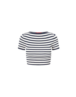 Staud Guard Top in Navy & White