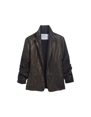 Frank & Eileen Dublin Tailored Blazer in Gold Glitter (Italian Performance Denim)