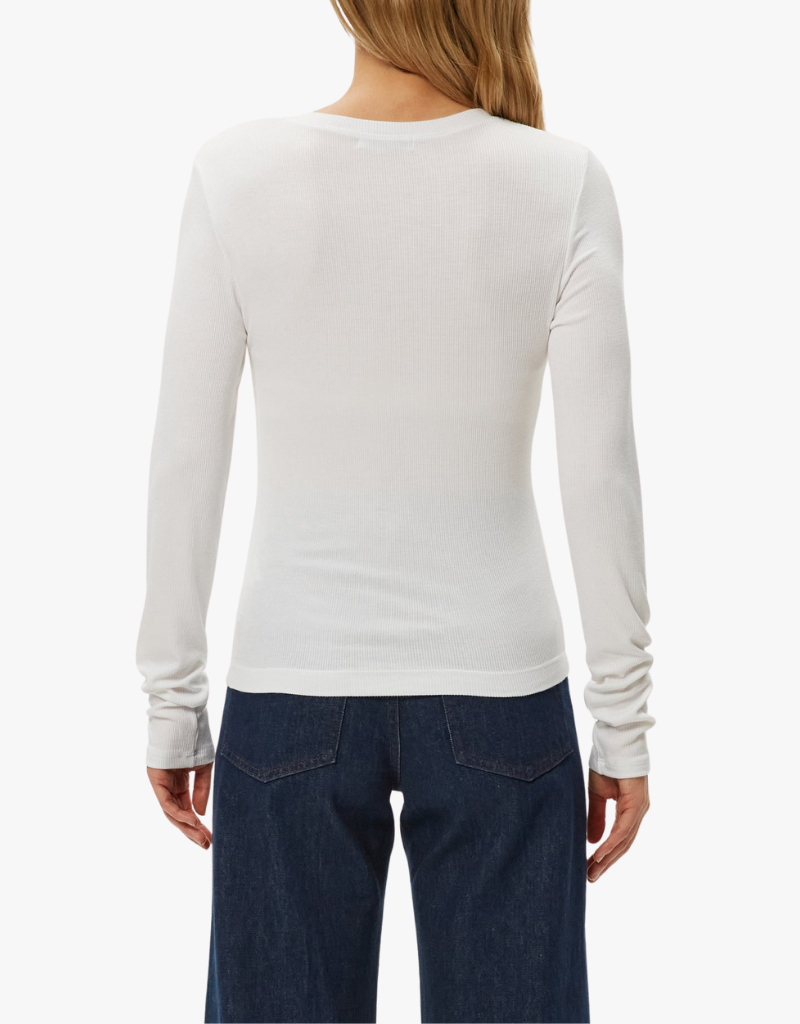 Michael Stars Finn Cropped Crew Neck in White