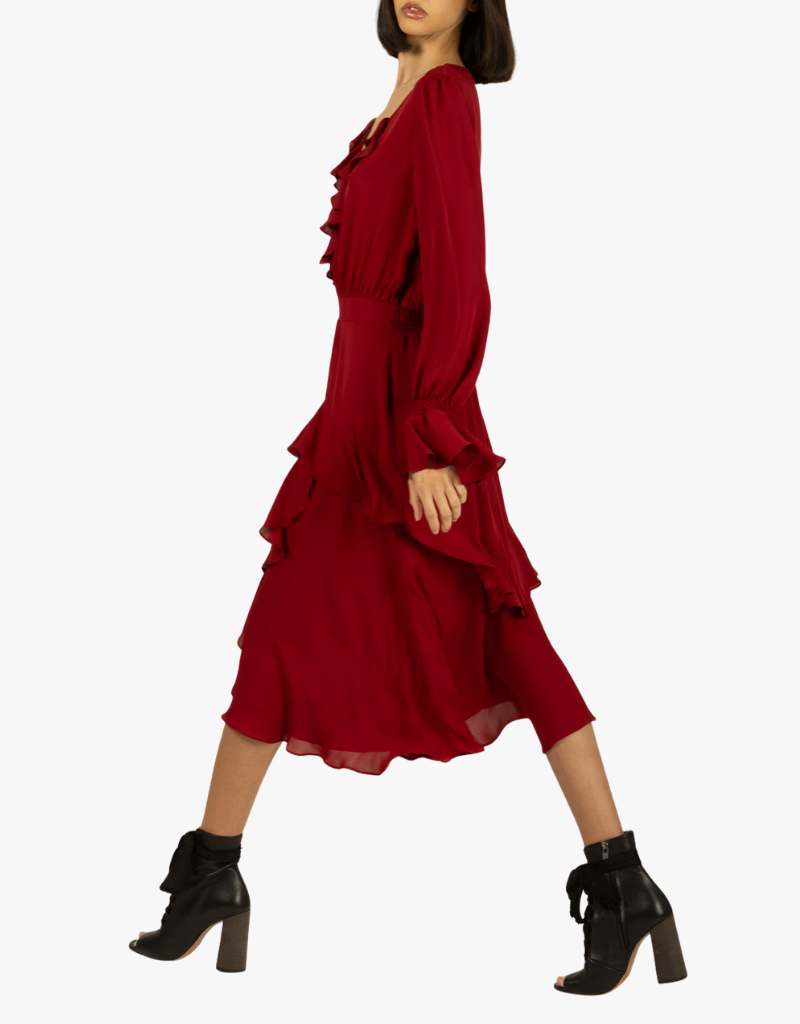 Secret Mission Warby Dress in Crimson Red