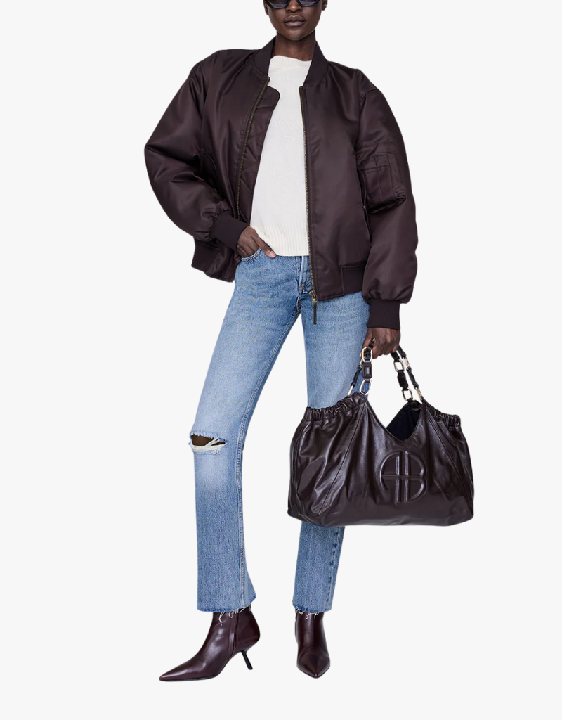 Anine Bing Leon Bomber in Dark Brown