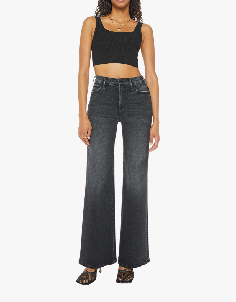 Mother The Hustler Roller Sneak Jeans in Not Today Satan