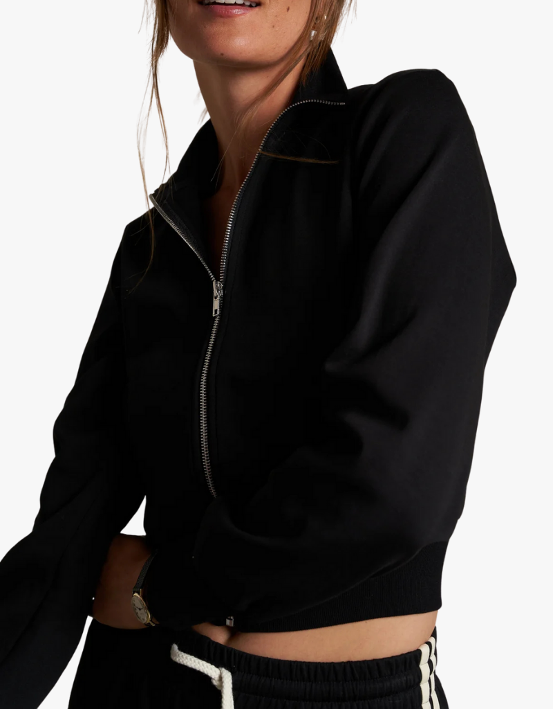 Perfect White Tee Milana Travel Track Jacket in True Black