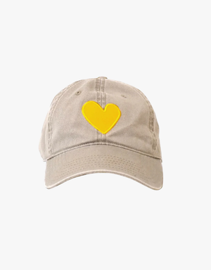 Kerri Rosenthal Baseball Hat Heart Patch in Sand