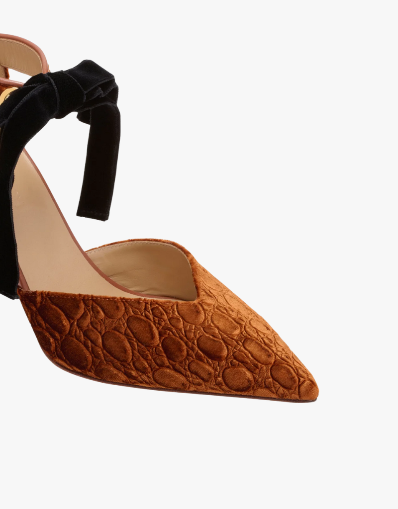 Ulla Johnson Corinna Bow High Heel in Terra