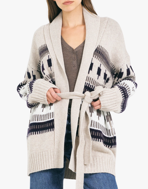 One Grey Day Lovisa Cardigan in Biscuit Combo