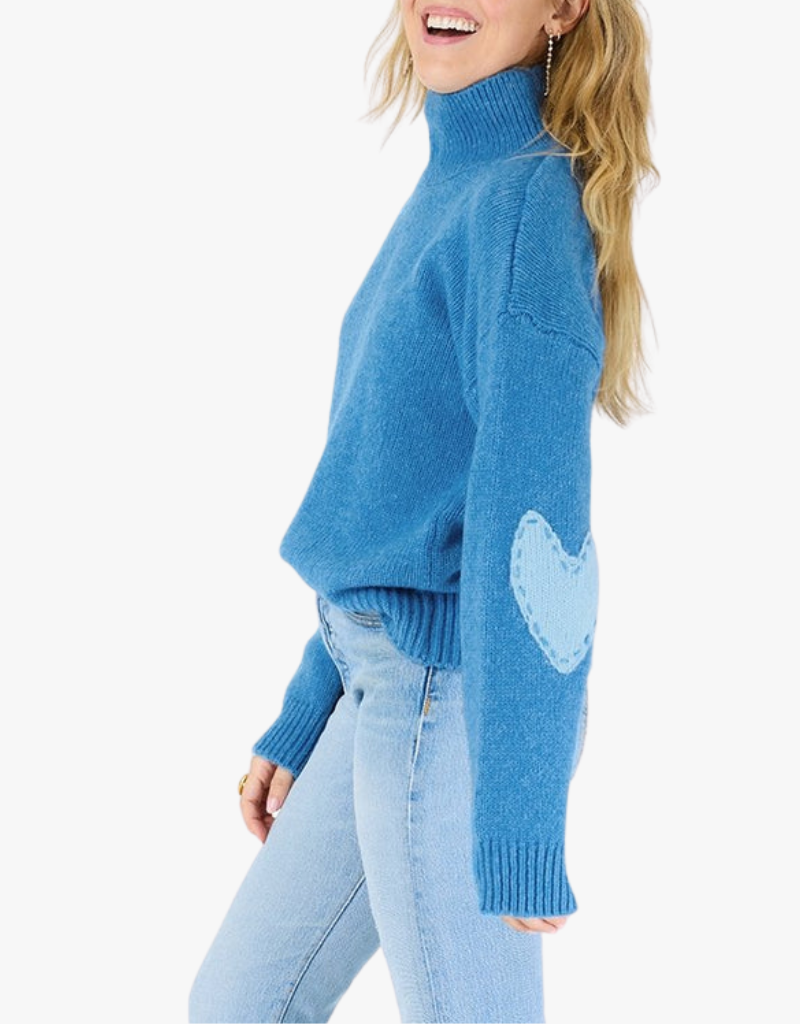 Kerri Rosenthal Lucy Mock Neck Sweater in Heather Blue