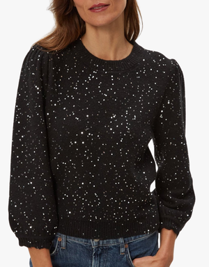 Michael Stars Deanna Femme Sleeve Sweater in Black