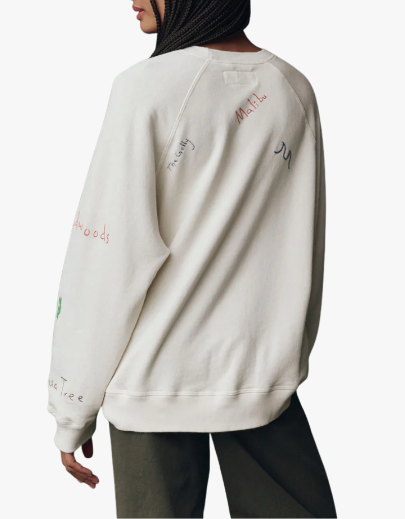 The Great The Slouch Sweatshirt w/ Golden State Embroidery in Washed White