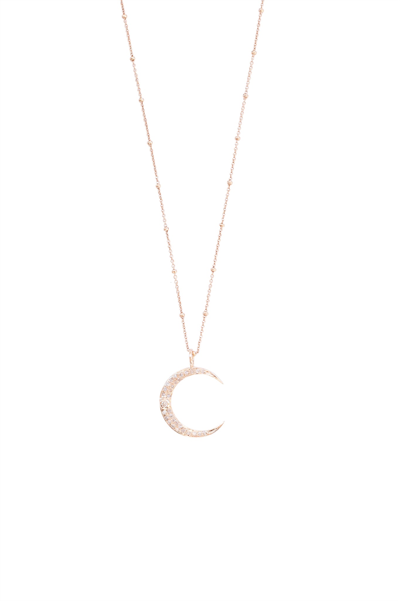 Heather Gardner Petite Diamond Crescent Moon Necklace in Yellow Gold