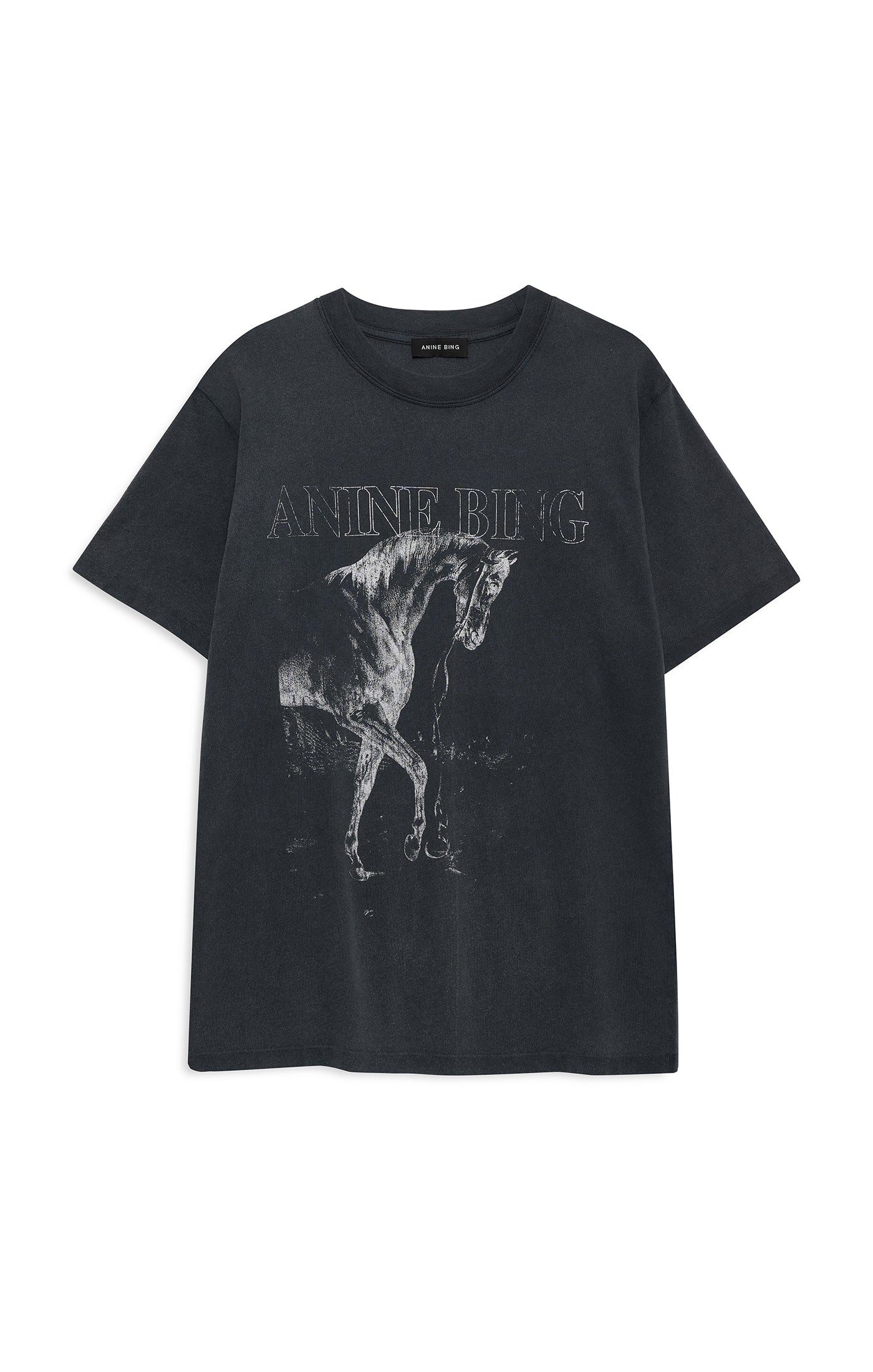 Anine Bing Lili Tee Snake in Washed Black