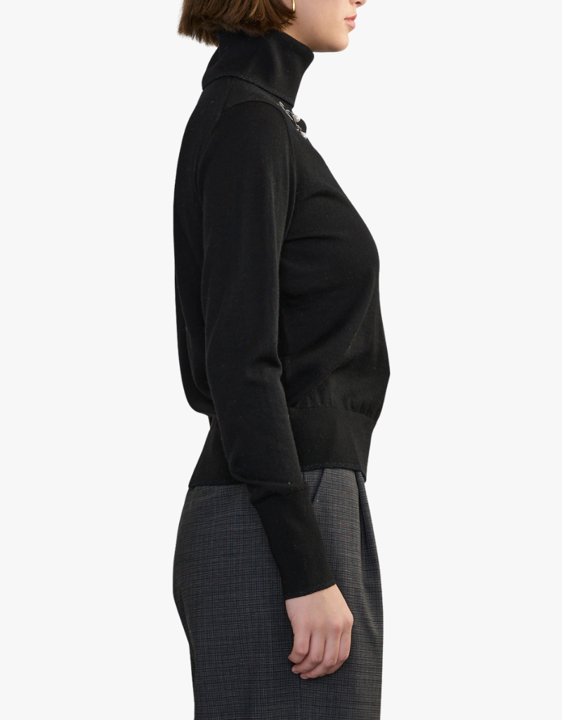 Margaret O'Leary Fine Gauge Turtleneck in Black