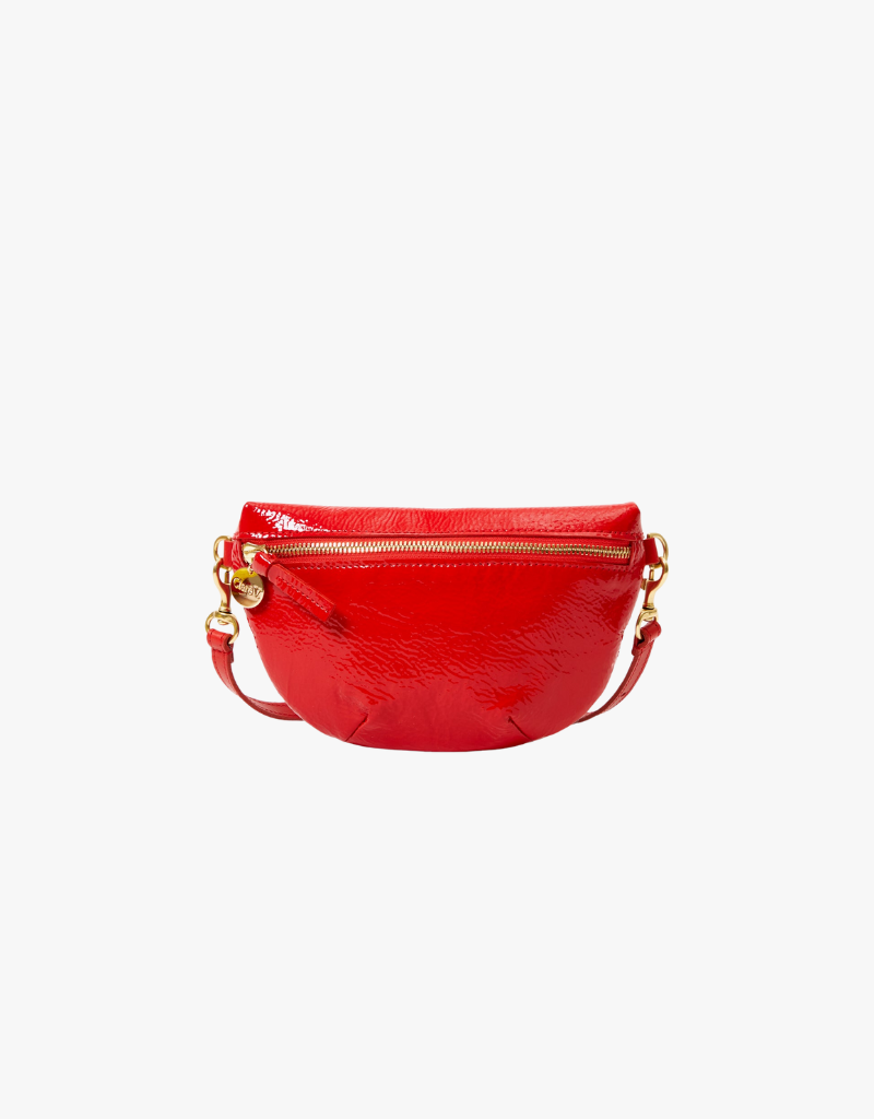 Clare V. Petite Fanny in Super Red Pucker Patent
