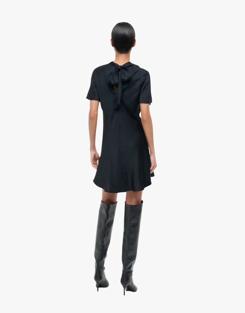 Staud Iris Silk Dress in Black