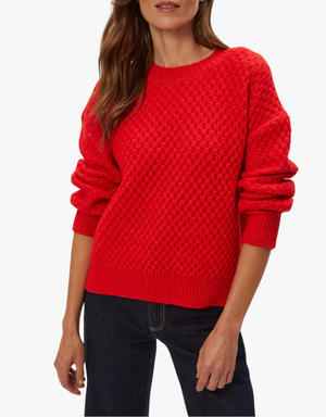 Michael Stars Sophia Honeycomb Stitch Sweater in Poppy