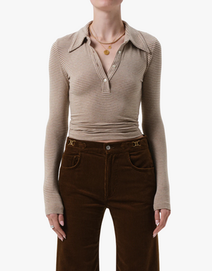 Citizens of Humanity Shaea Polo in Chiltern & Oatmeal Stripe