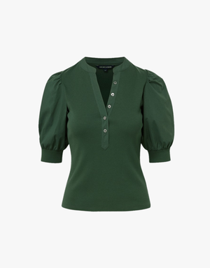 Veronica Beard Coralee Top in Dark Hunter Green