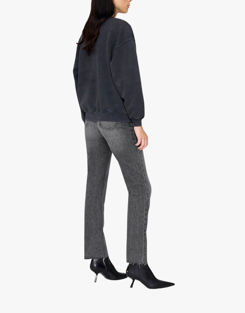 Anine Bing Spencer Sweatshirt Spotted Leopard in Washed Black