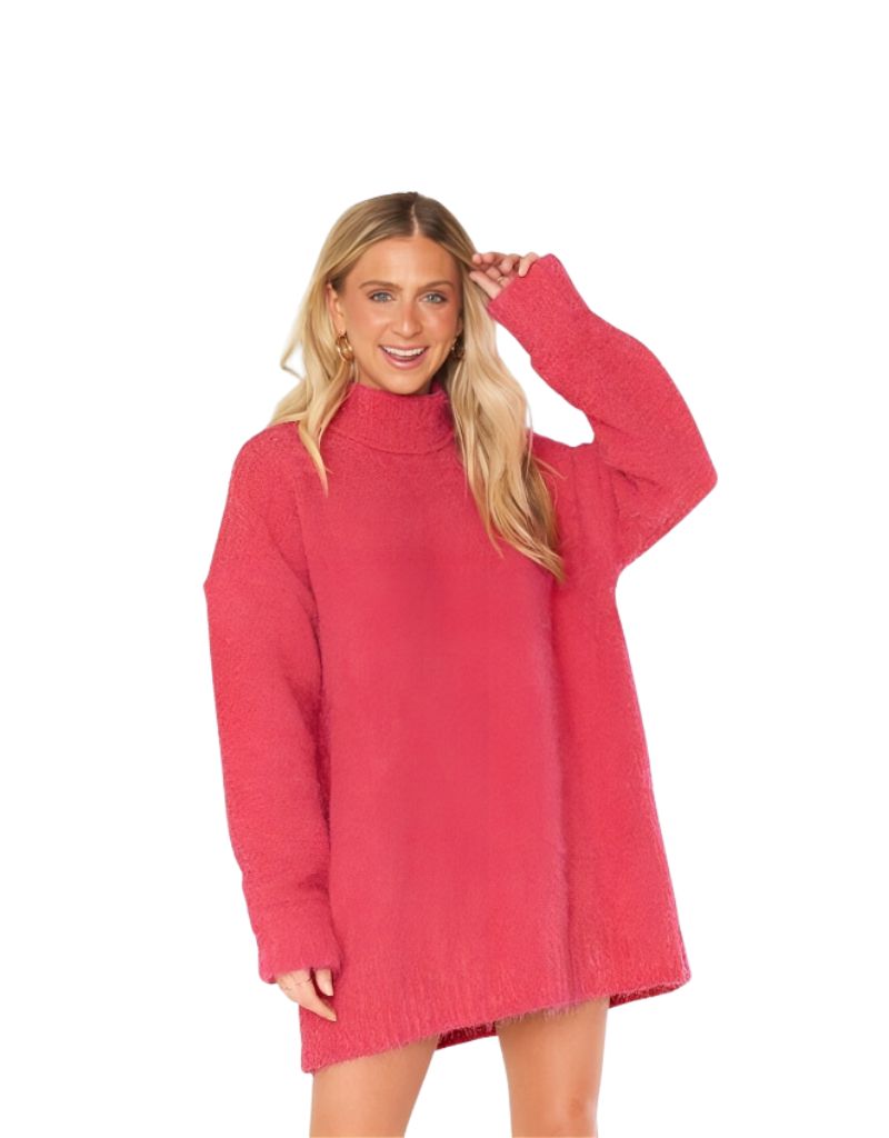 Show Me Your Mumu Timmy Tunic Sweater in Pink Rose Knit