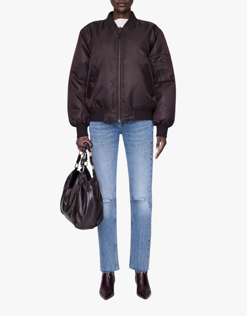 Anine Bing Leon Bomber in Dark Brown