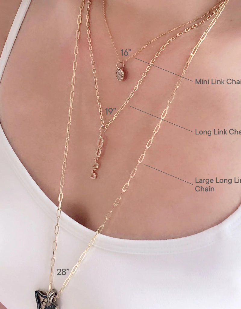 Bridget King Large Long Link Chain 28" in Yellow Gold