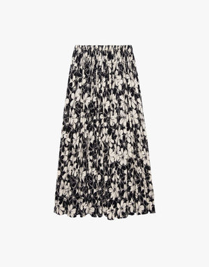The Great The Sway Skirt in Black and Cream Hibiscus