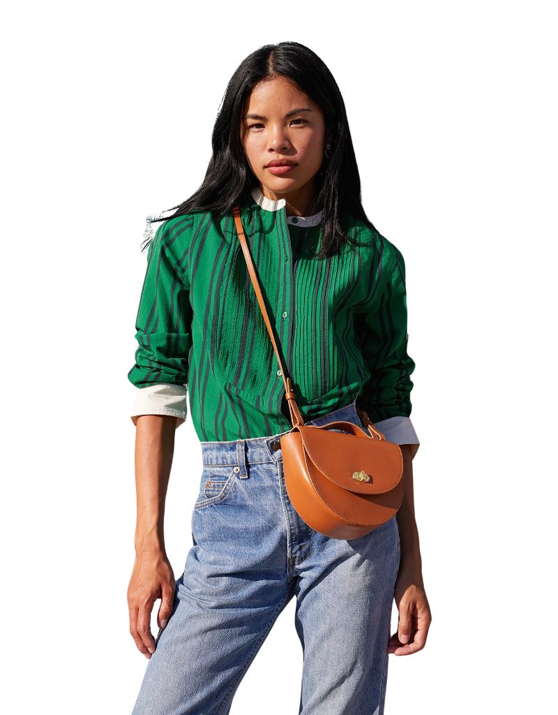 Clare V. Elodie Crossbody in Cuoio