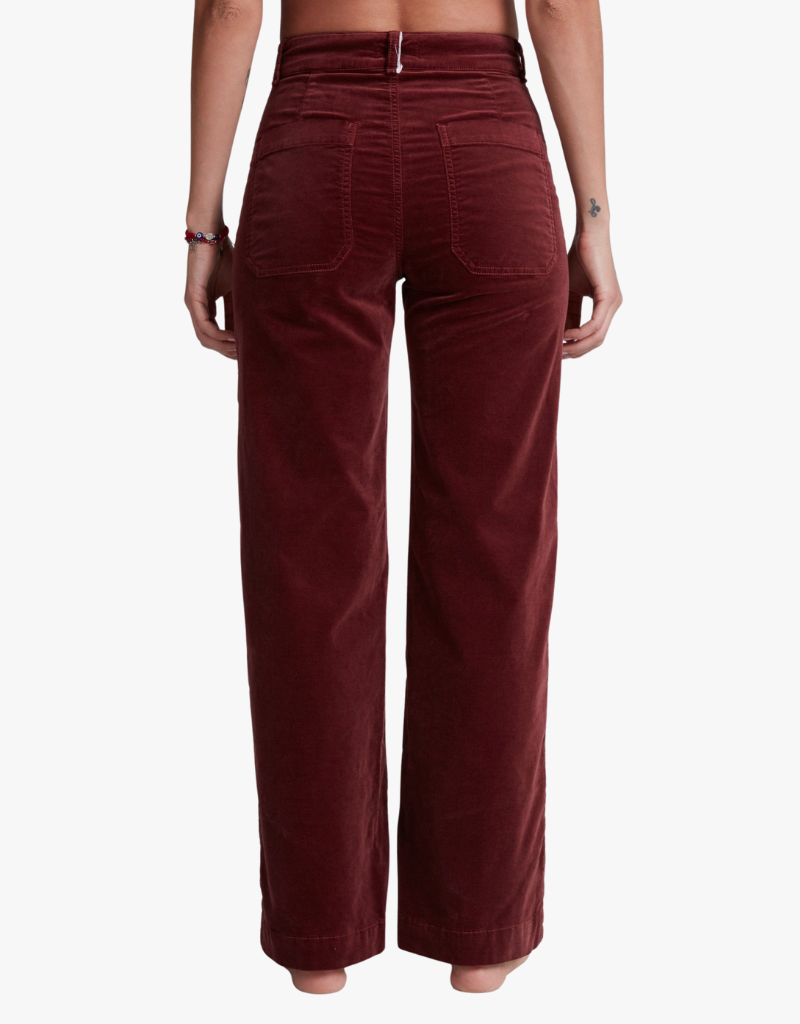 ASKK NY Sailor Velvet Pants in Black Cherry