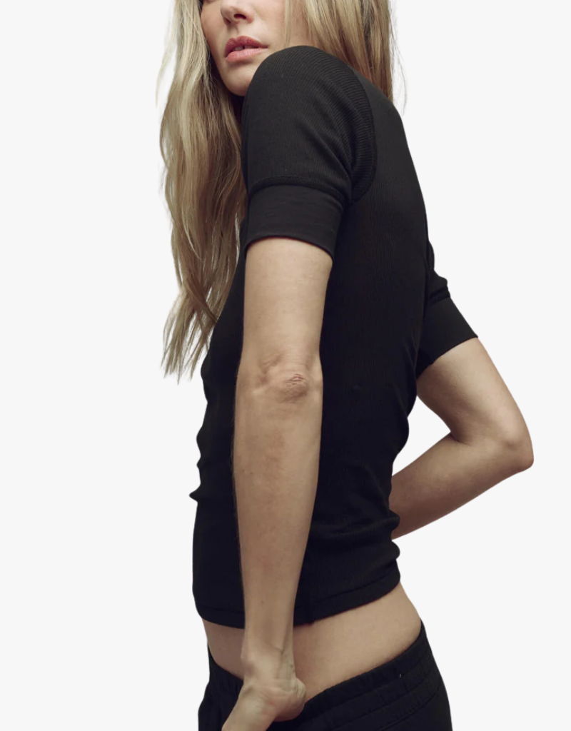 The Great The Baby Rib Ballet Tee in Almost Black