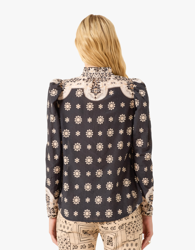 Alix of Bohemia Artemis Bronco Bandana Shirt in Black Bandana