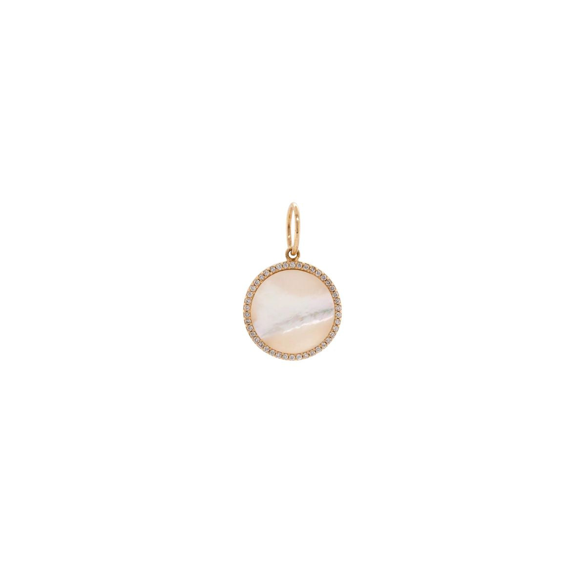 Bridget King Small Mother-of-Pearl Medallion in Yellow Gold