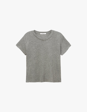 Perfect White Tee Harley Cotton Short Sleeve Crew Tee in Grey