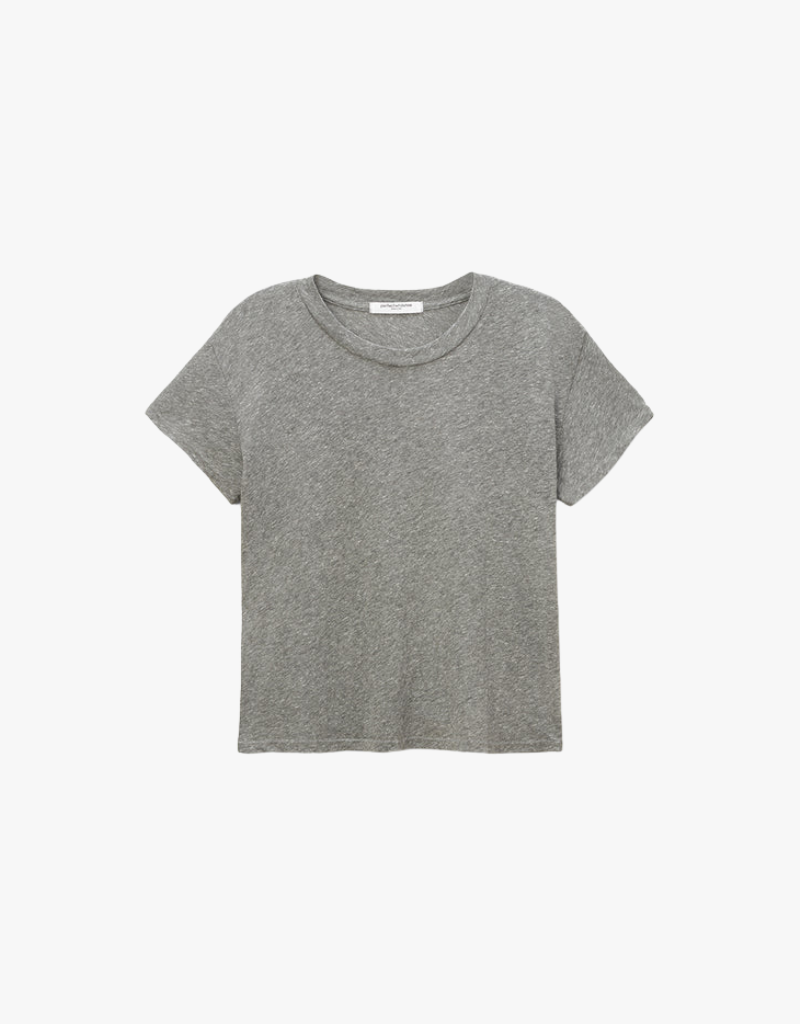 Perfect White Tee Harley Cotton Short Sleeve Crew Tee in Grey