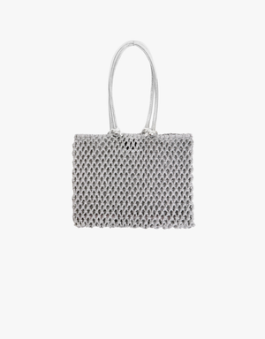 Clare V. Sandy Beach Bag in Silver