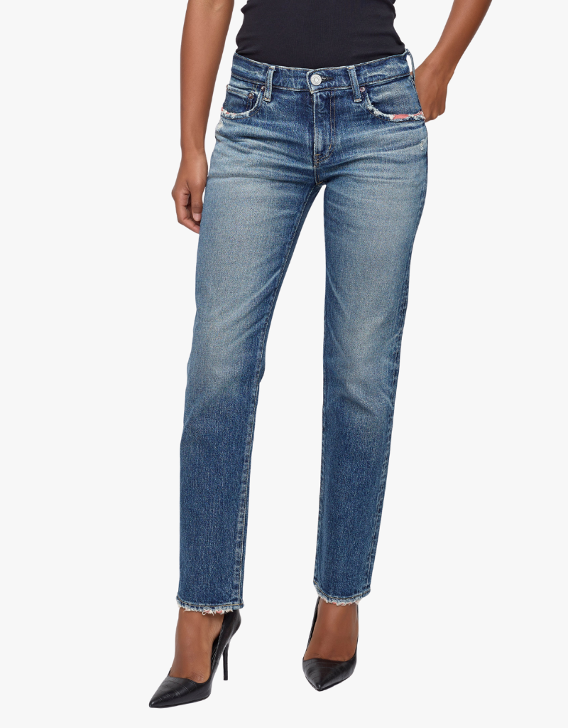 Moussy MV Ensley Slim Straight Jeans in Blue