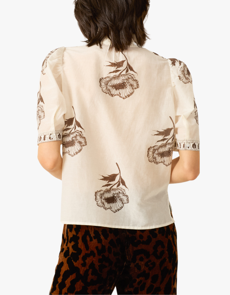 Alix Of Bohemia Winn Obsidian Poppy Shirt in Off-White