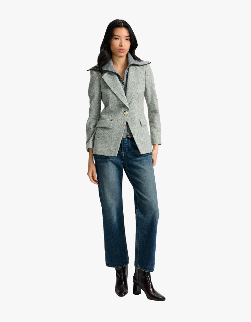 Veronica Beard Healy Dickey Jacket in Antique Blue Melange