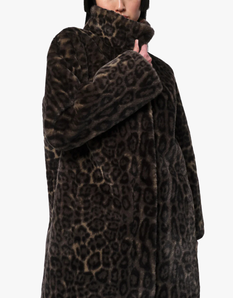 Apparis Blair Coat in Dark Leopard