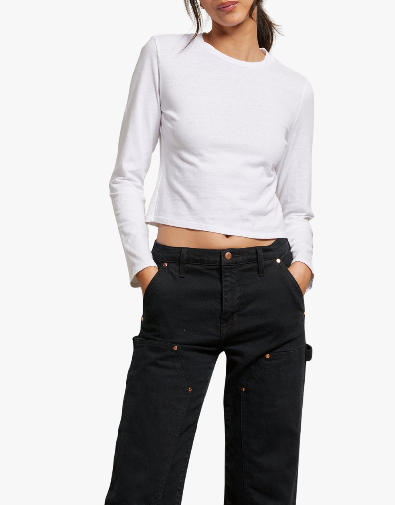 Perfect White Tee Jamie Recycled Cotton Long Sleeve in White