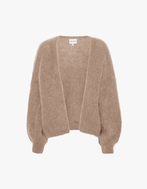 AmericanDreams Lee Short Cardigan in Medium Brown