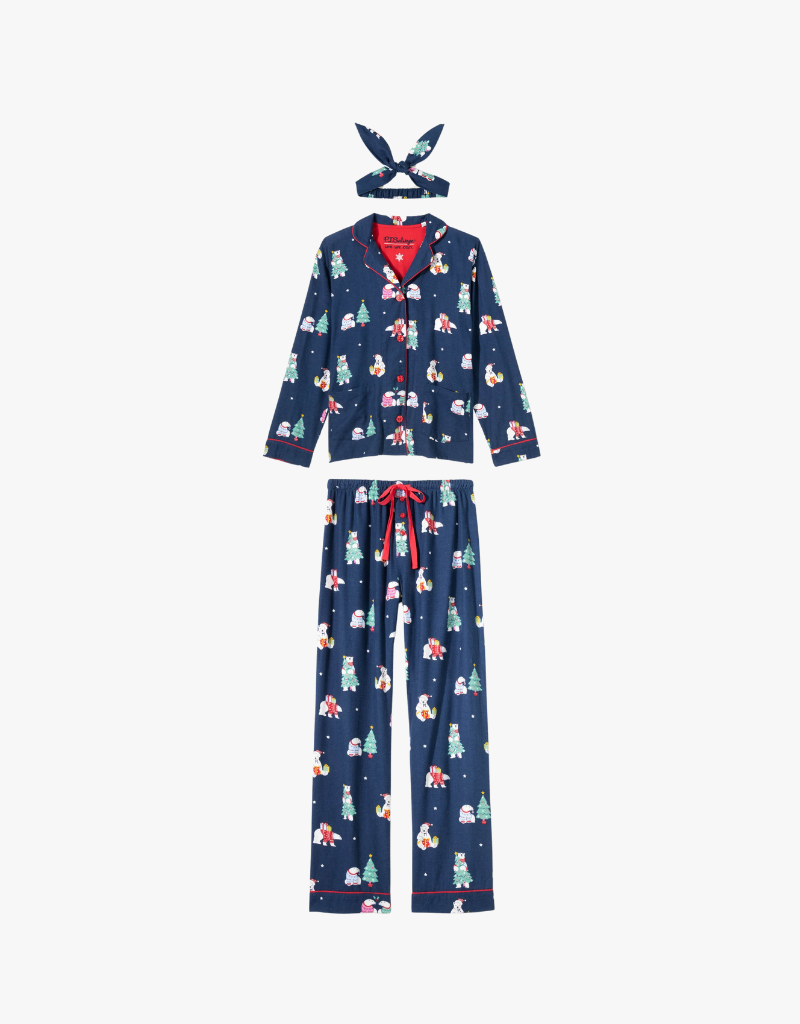 P.J. Salvage Flannels PJ Set in Navy