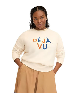 Clare V. Sweatshirt in Cream Deja Vu