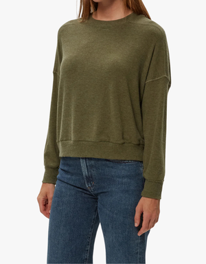 Michael Stars Marty Crewneck Pullover Sweater in Topiary