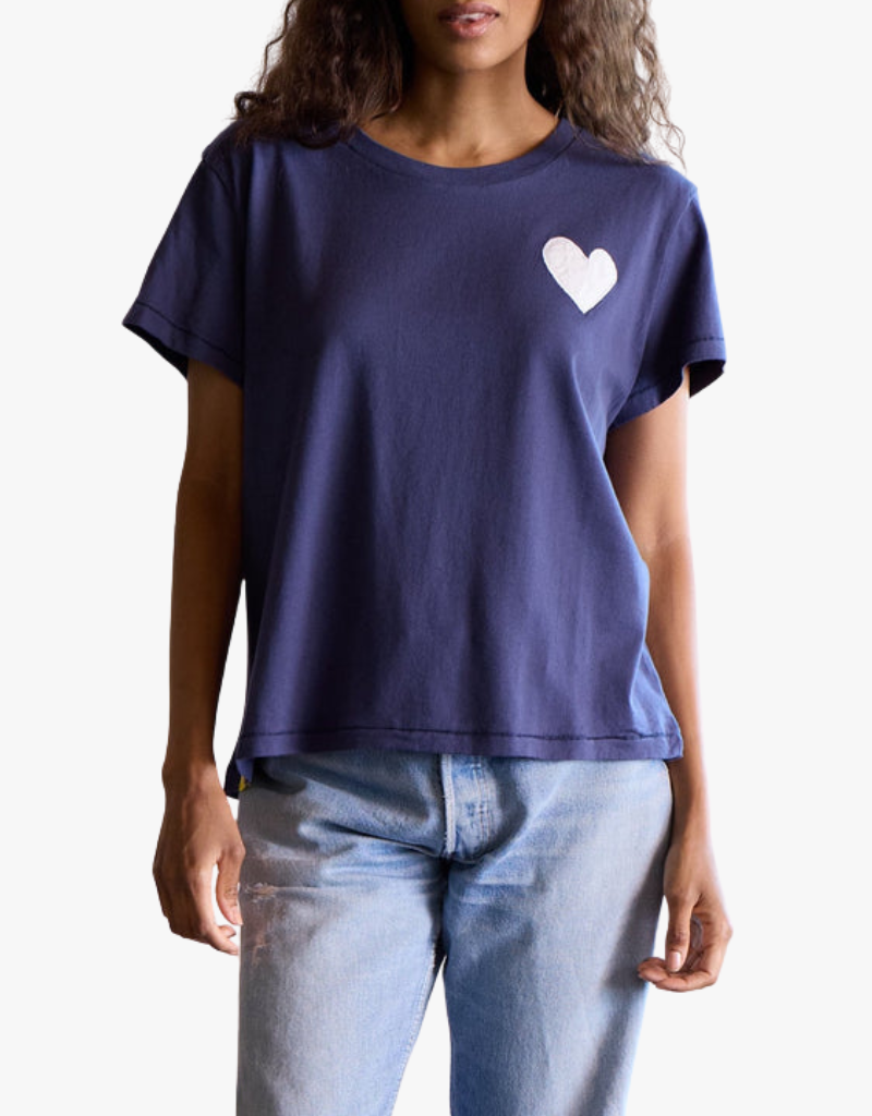 Kerri Rosenthal The Suke Tee Contrast Imperfect Heart in Indigo