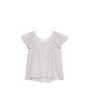 The Great The Button Front Flutter Top in Calico Rose