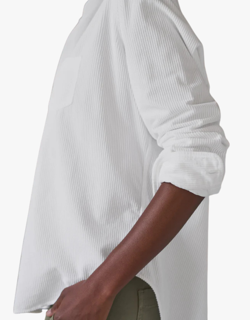 Frank & Eileen Eileen Relaxed Button-Up Shirt in White Corduroy