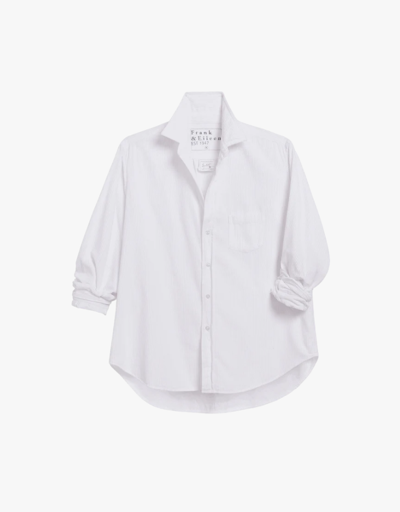 Frank & Eileen Eileen Relaxed Button-Up Shirt in White Corduroy