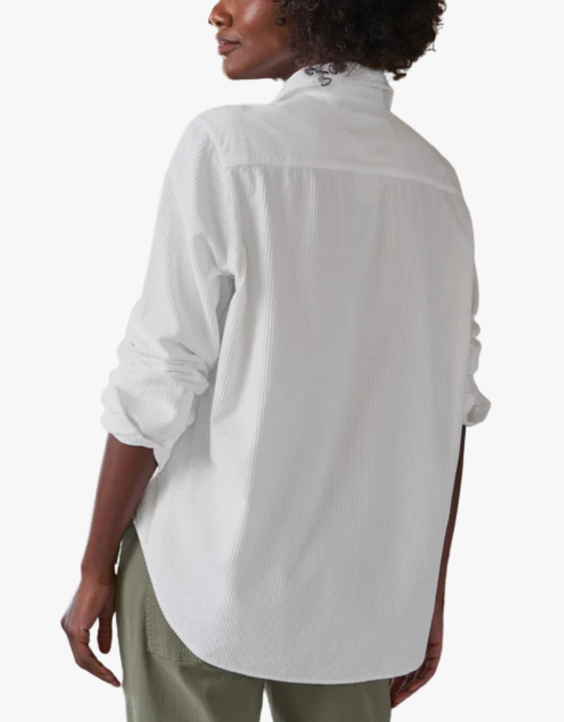 Frank & Eileen Eileen Relaxed Button-Up Shirt in White Corduroy