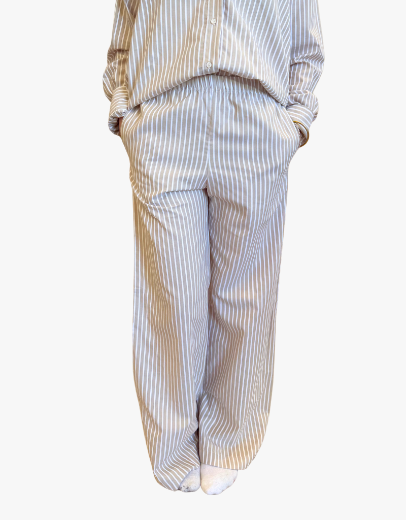 Michael Stars Elasticated Wide Leg Pant in Khaki